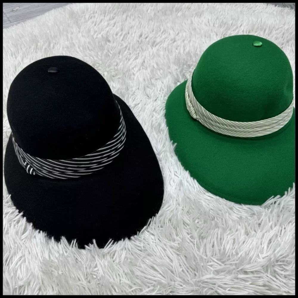 Chic Black Women's Hat with Striped Band